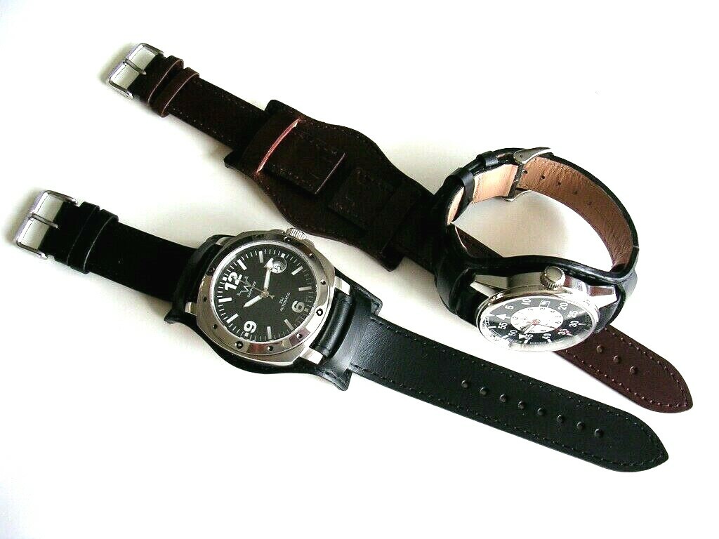 Bund Open End Leather watchband Military strap IW SUISSE 10 12 14 16 18 19 20 22