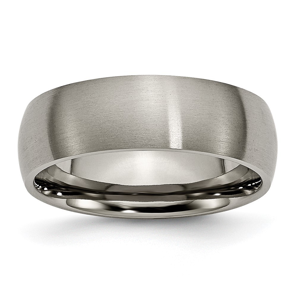 Titanium Brushed 7mm Half Round Wedding Band Ring Size 14 for Men’s