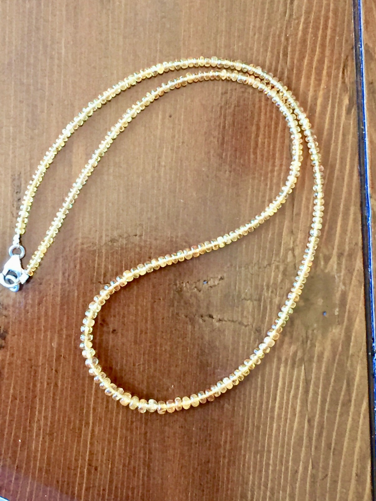 Spessartite Garnet Silver Necklace 16.5″ Rondelle 2.5-3.5mm beads Spessartine