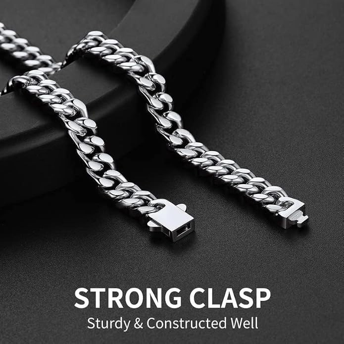 ChainsHouse Cuban Link Chain for Men, Stainless Steel Waterproof Necklace | 5/7/