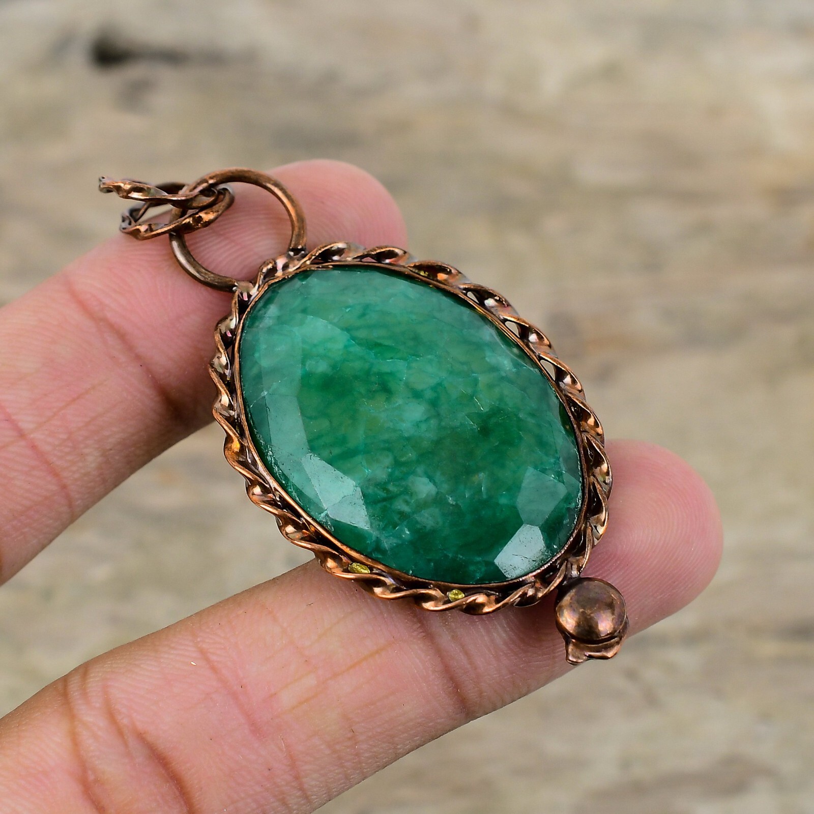 Gemstone Jewelry Handmade Pendant Copper Dainty Gift Electroformed Pendant 2.56″