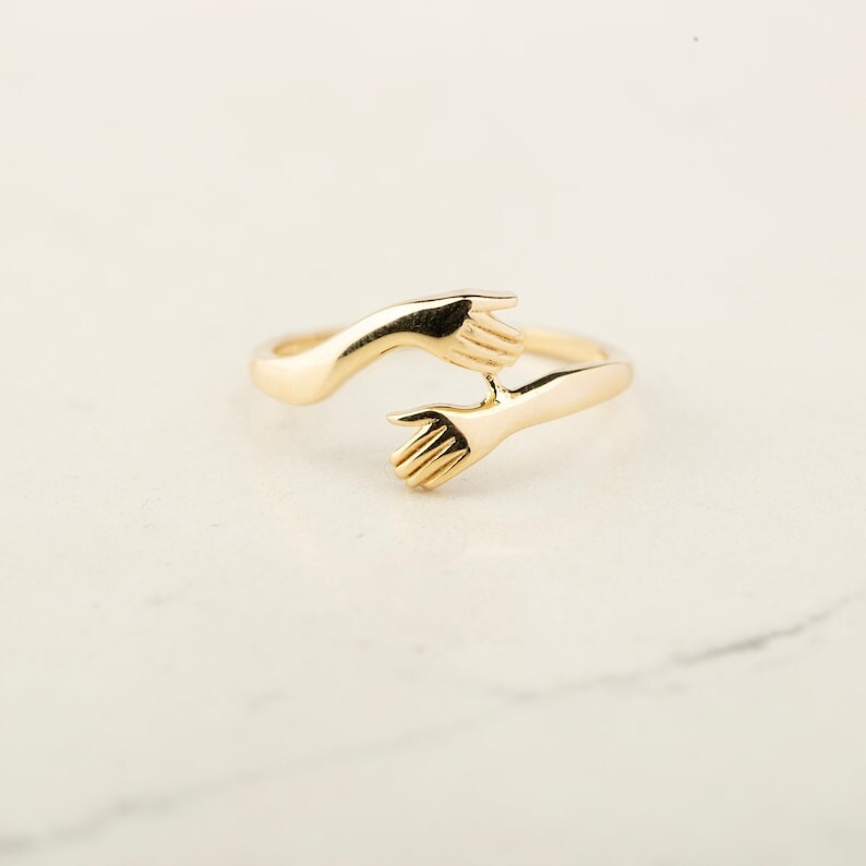 Hug Ring Adjustable Open Band – Minimalist Jewelry Gift for Women – Love Wrap