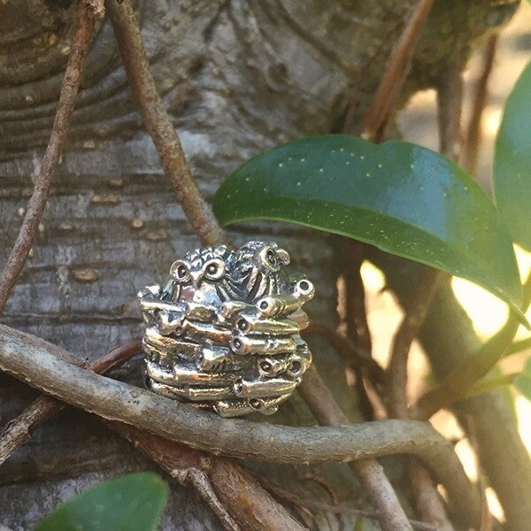 Redbalifrog Owl’s Nest Silver Charm