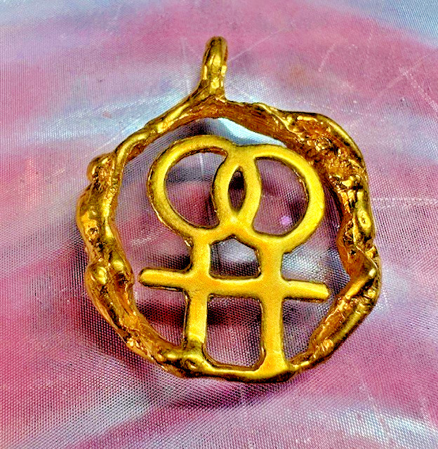 Lesbian bodies Double Venus symbol Pendant 24k GP LGBT Gay Pride LGB by JKL 828