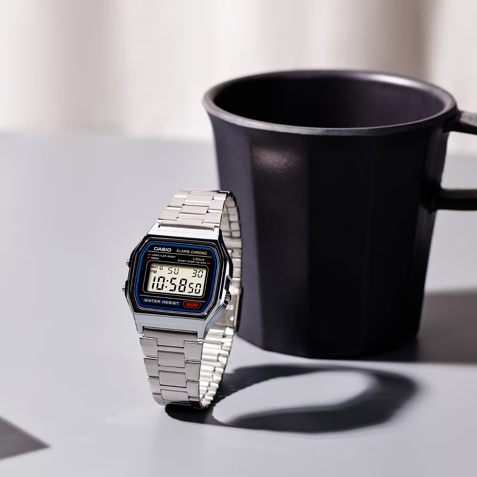 CASIO Vintage Digital Watch A158WA-1 Silver Steel Retro 80s Genuine Brand New