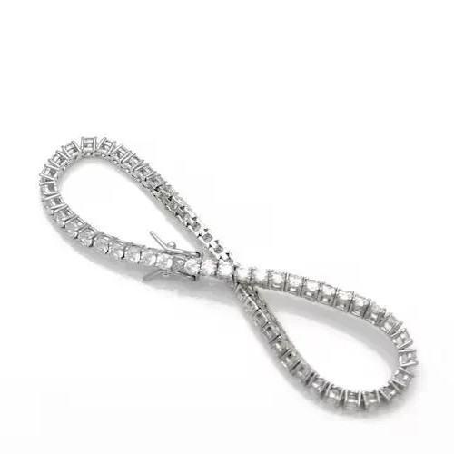 6.60CT Round Cut Natural Diamond Engagement Tennis Bracelet 14K White Gold