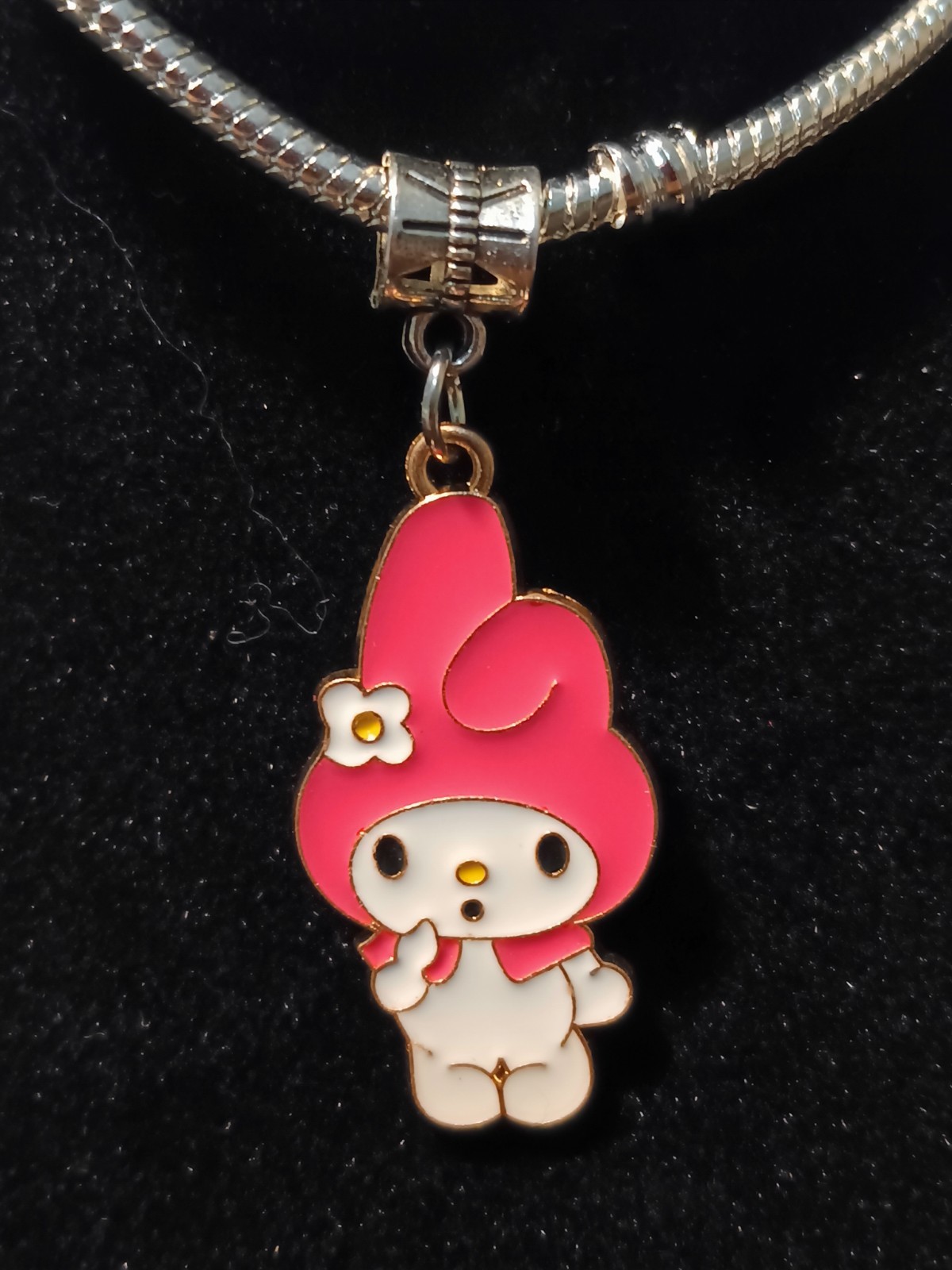 My Melody Enamel Charm Pendant for Snake Bracelet or Necklace and Keychain