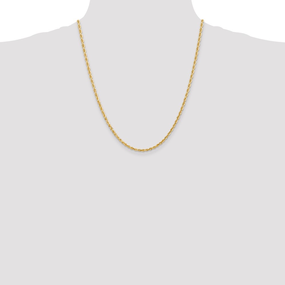 10K Yellow Gold 3mm Diamond Cut Quadruple Rope Chain; 22 inch