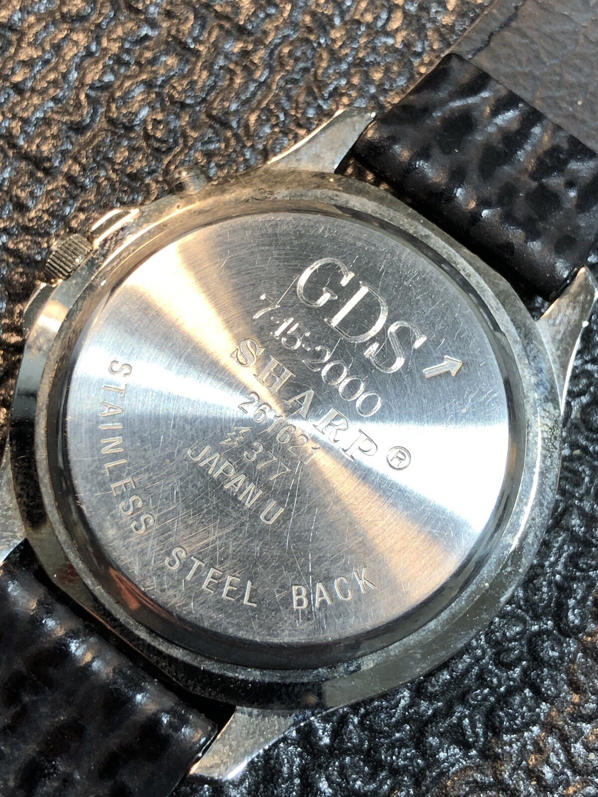 Vintage SHARP Opti-Glo Men Watch White Dial Silver Tone Fixed Bezel (read)