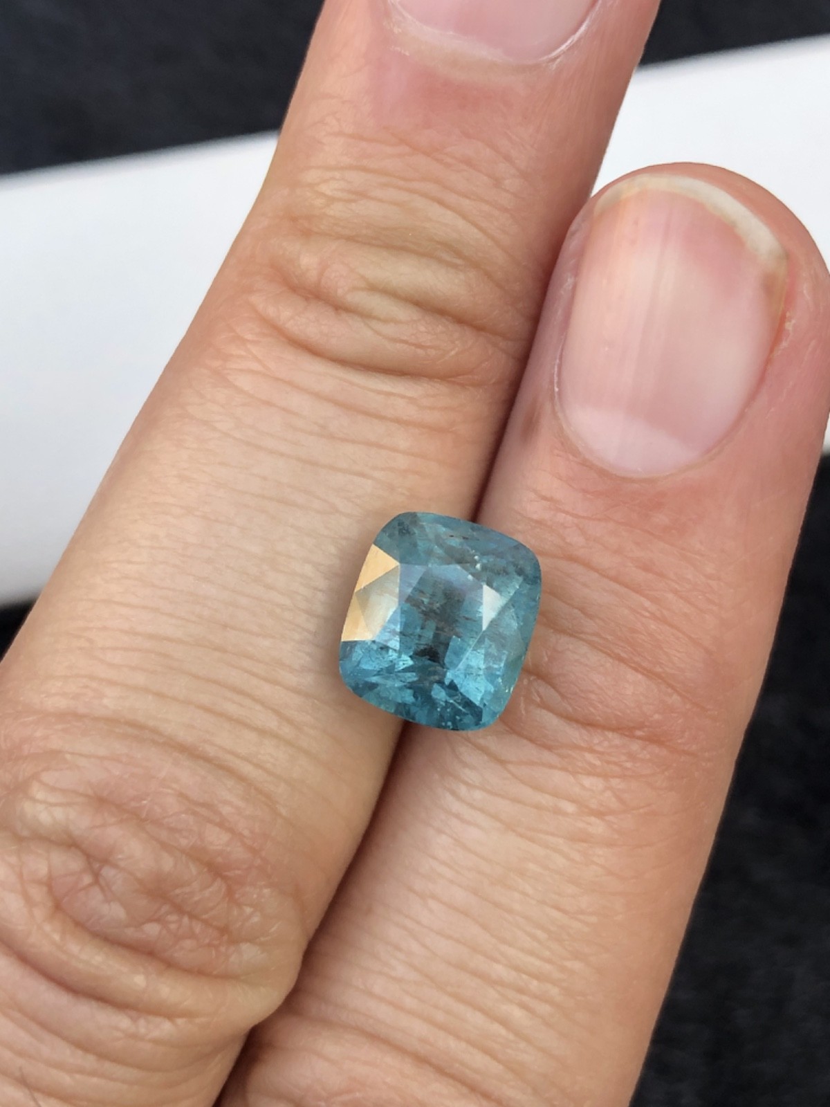 Natural 4.7 carats Blue Tourmaline Cushion Cut Untreated Afghanistan Gem