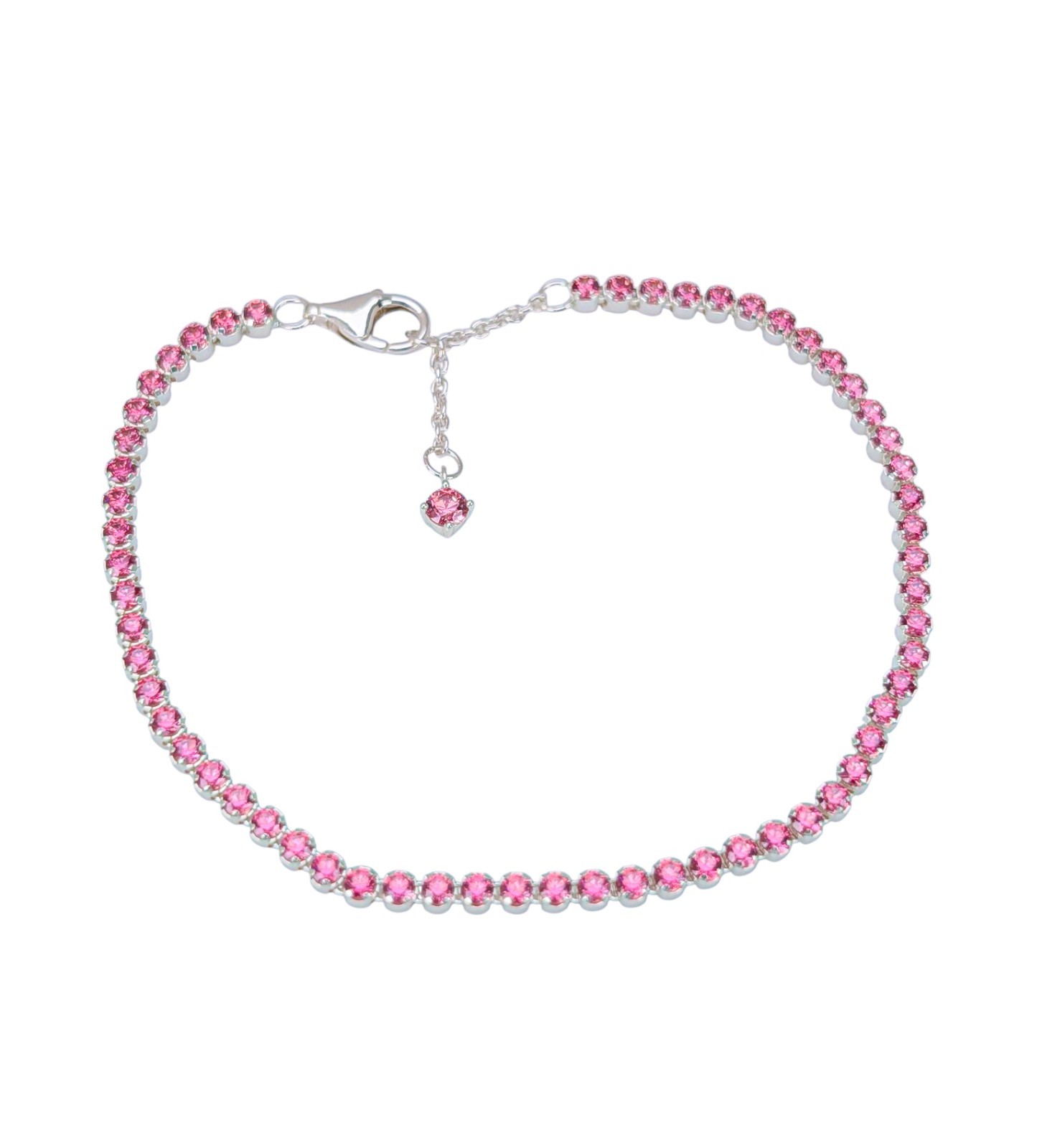 NEW 100% Authentic PANDORA 925 Ale Pink Crystal Small Tennis Bracelet 593927C02