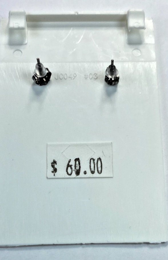 Kit Heath Ruthenium over Sterling Silver Signed Mini CZ Pave Earrings NWT Gift B