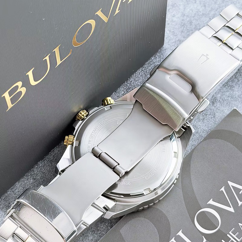Bulova Marine Star 98B400 Men’s Quartz Watch Blue Dial Stainless Steel 41.5MM
