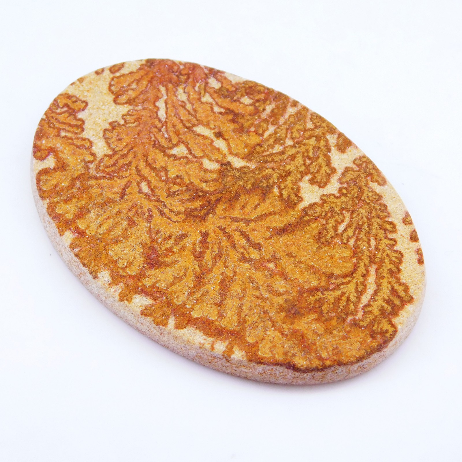Psilomelane Dendrite 97.95 Ct Natural Bi-Color Oval Cut Certified Loose Gemstone
