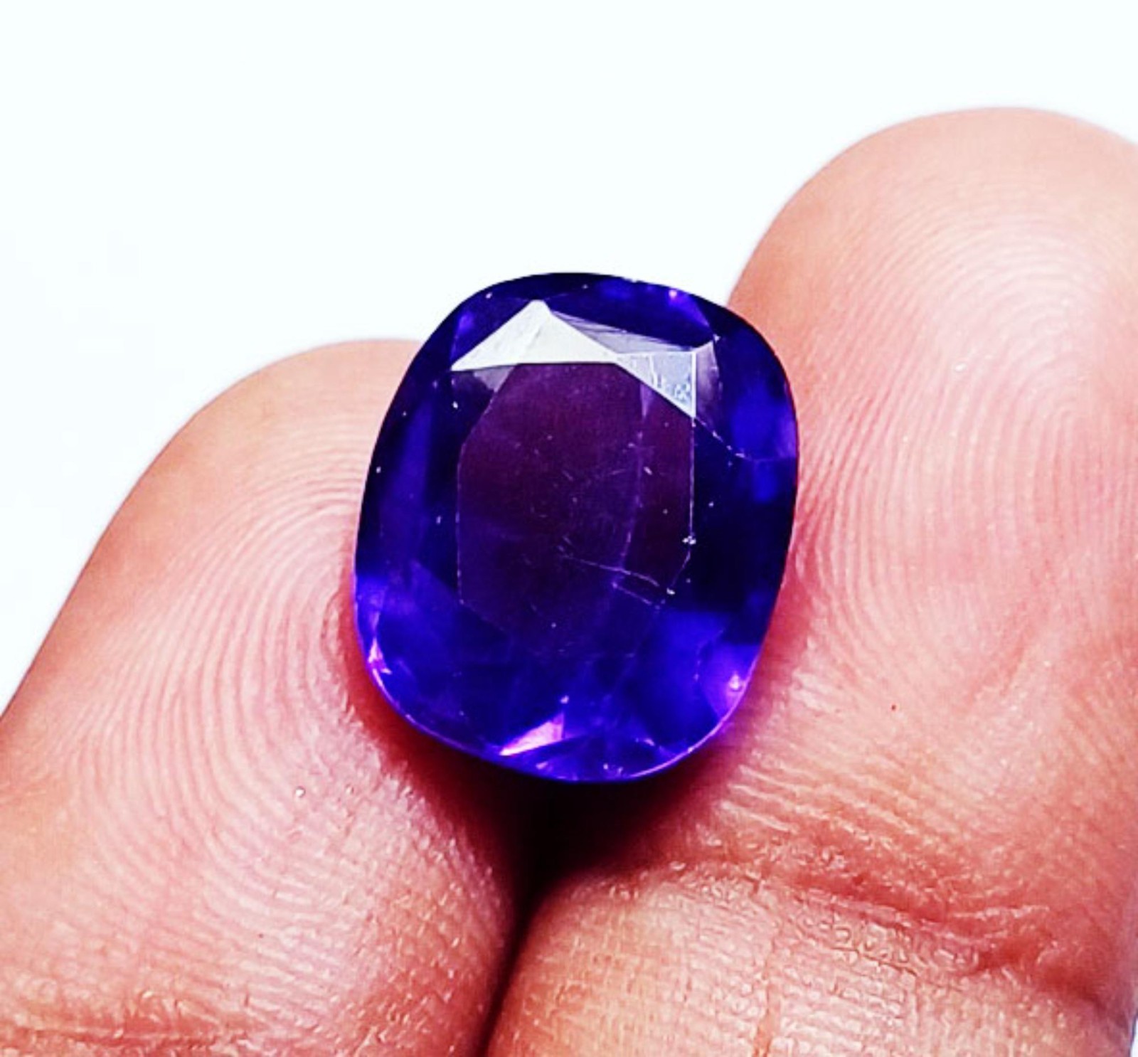 Violet Amethyst Oval Cut 11.70 Ct Certified Loose Gemstone With Free Gift