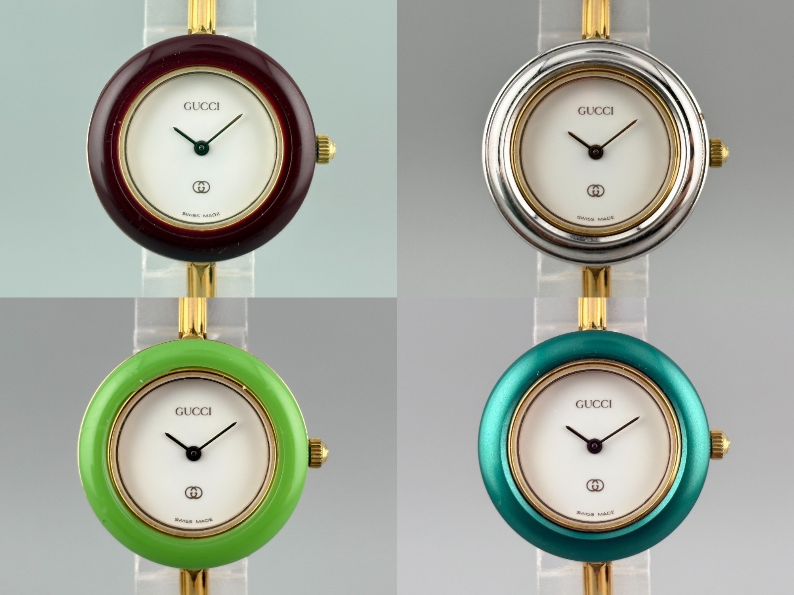 [S Size Very Good+5] Gucci Change Bezel 11/12.2 Women Watch Gold White 12 Colors