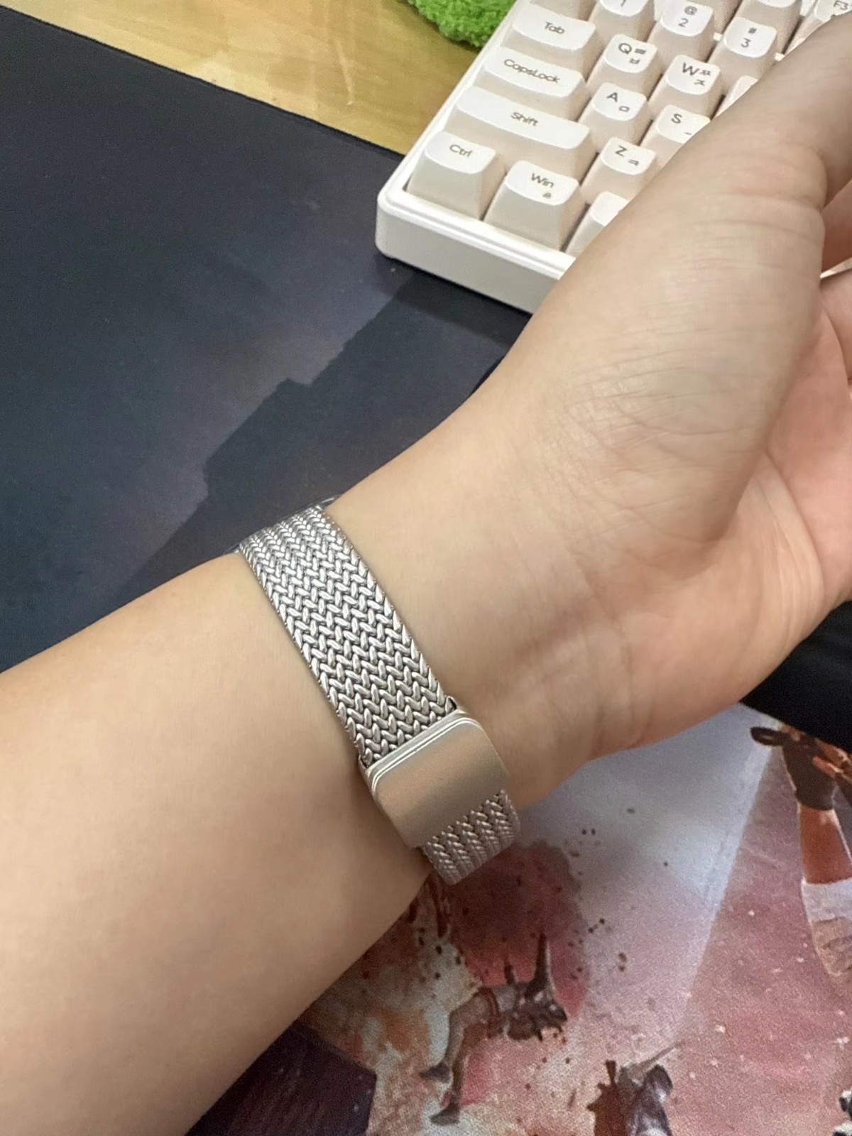 Women Slim Steel Strap Magntic Loop Watch Band 38mm 40mm 41mm 42mm 44mm 45mm