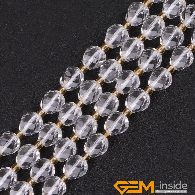 Natural Assorted Gemstone Twist Faceted Charms Loose Beads for Jewelry Making AU
