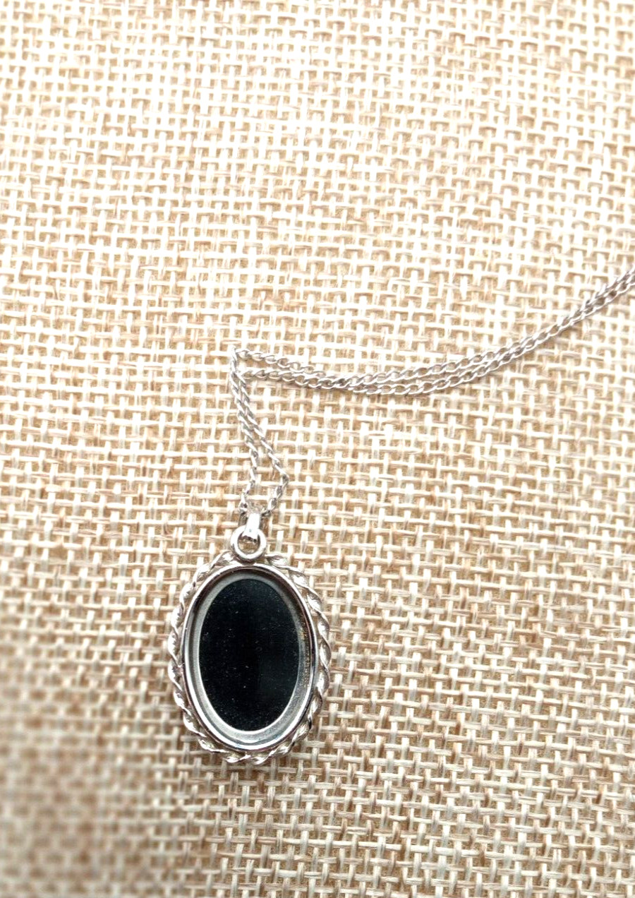 Vtg Van Dell Classic Sterling Silver Black Onyx 18 In Necklace & SB Earrings