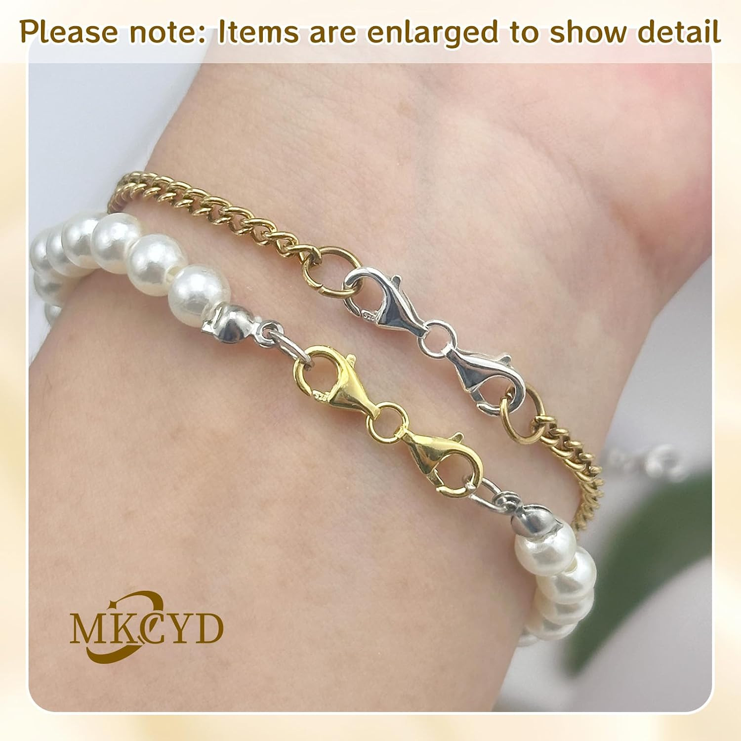 925 Sterling Silver Double Lobster Claw Clasps,Necklace Extender Double Bracelet