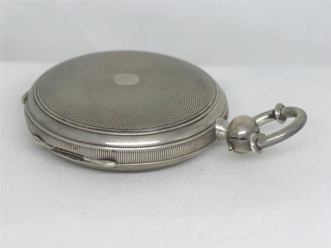ANTIQUE 57MM HUGUENIN 1/4 JUMP SECONDS POCKETWATCH, ORIGINAL CASE, RUNNING!