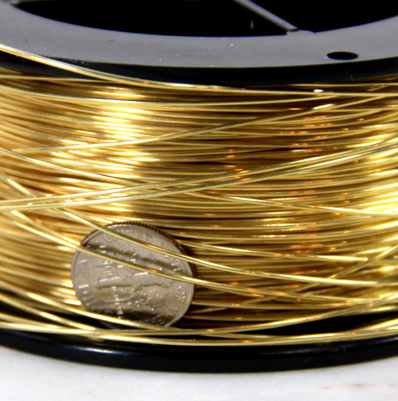 Brass Wire, 20 Gauge, Dead Soft, Round Brass Jewelry Wire, 20 Feet, 012