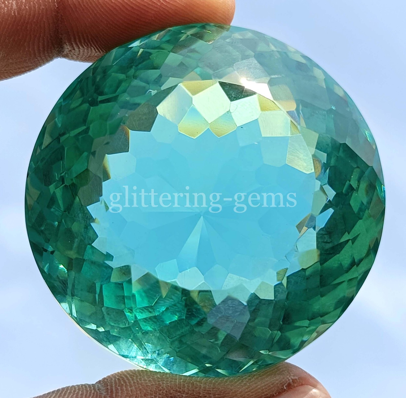 150Ct. Natural BIG Aquamarine Blue Brazil Round Shape Gemstone