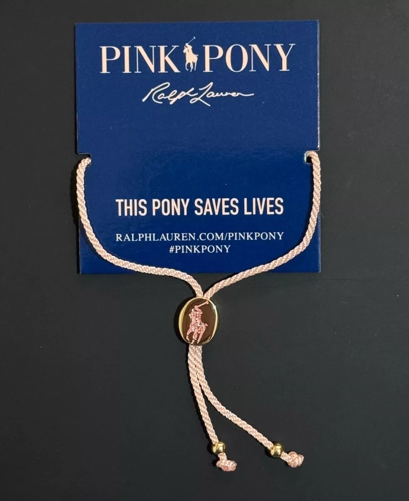 Polo Ralph Lauren Light Pink Pony Bracelet Cancer Awareness 4-PACKS