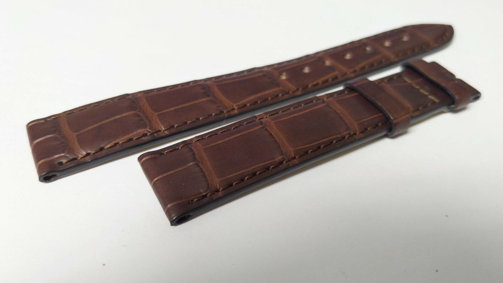 Juvenia band crocodile original/authentic brown 18mm at the watch, 16mm at the c