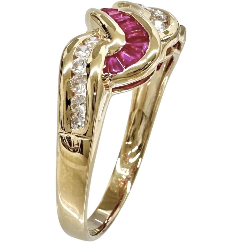 US 7.8 Ruby 0.65ct diamond 0.27ct Ring K18 Gold 4.3g Women