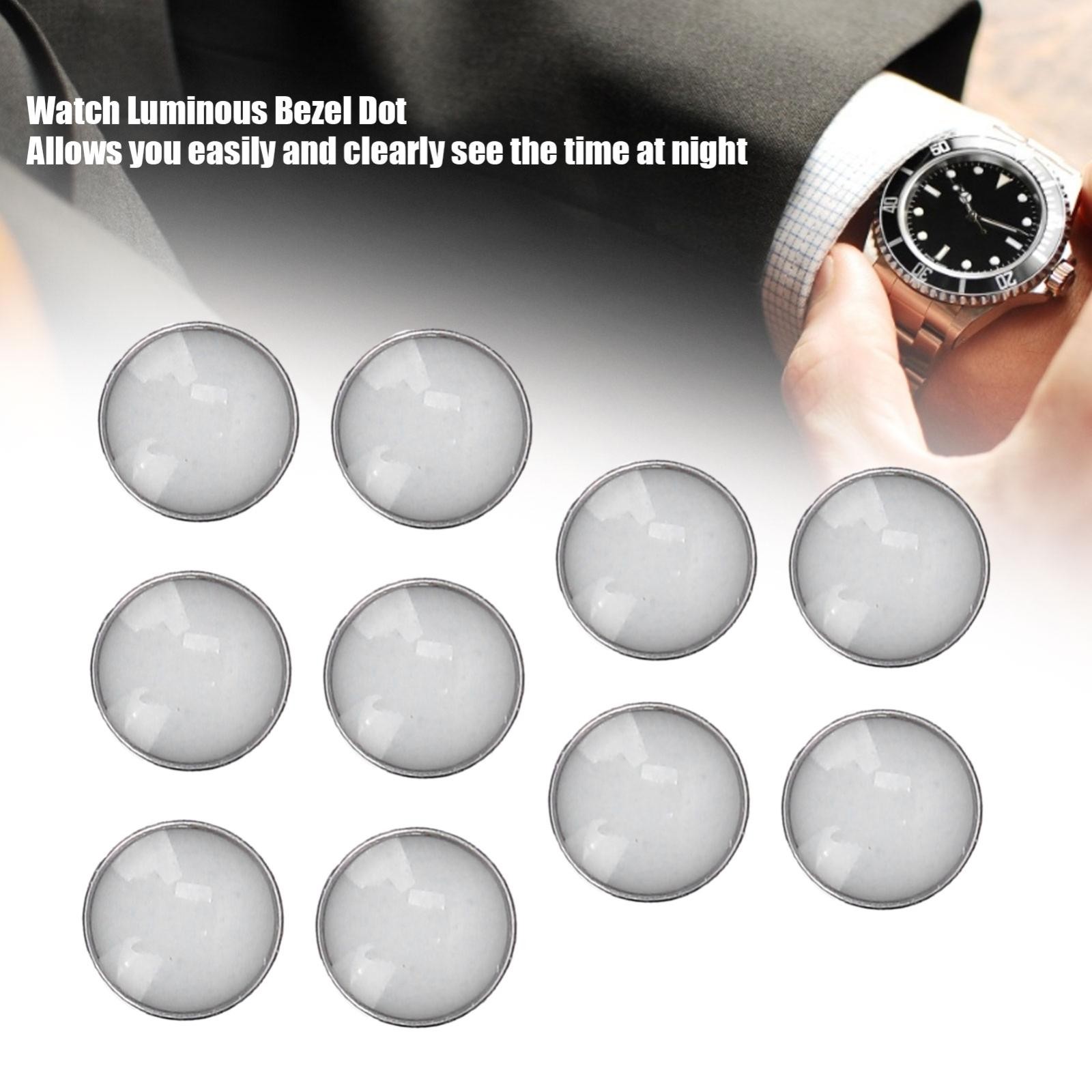 10Pack 2mm Luminous Watch Bezel Dot Pip Night Dots Watch Dial Decoration Parts