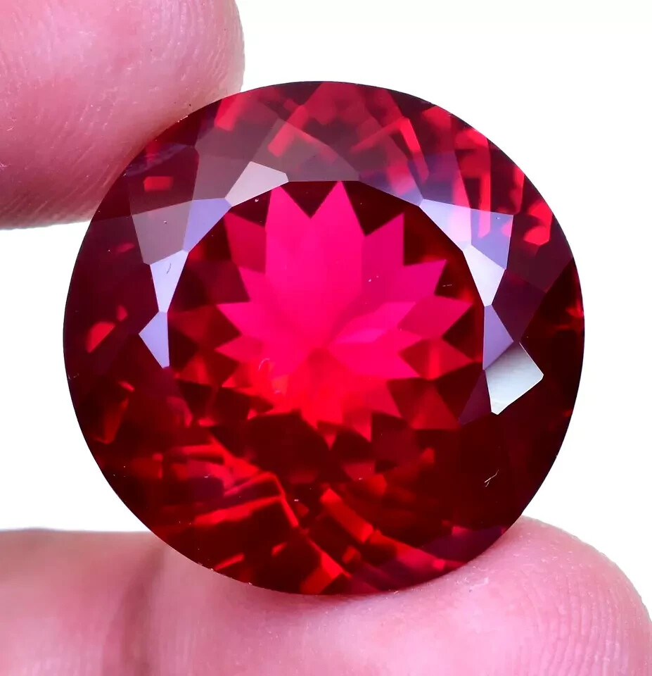 Natural 45.10 Ct Ruby Red Round Shape Certified Loose Gemstone With Free Gift