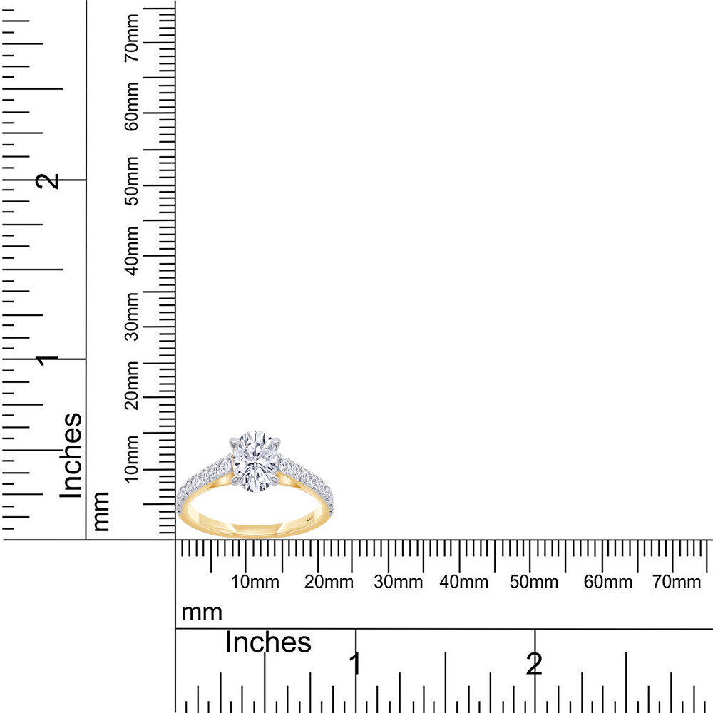 1.38ct Lab Grown Diamond Cathedral Style Engagement Ring in 10K Or 14K Gold