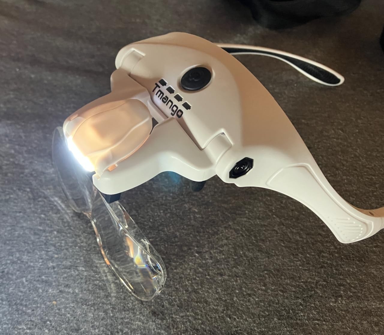 USB Rechargeable Magnifier Glasses with LED Light 5 Interchangeable Lenses
