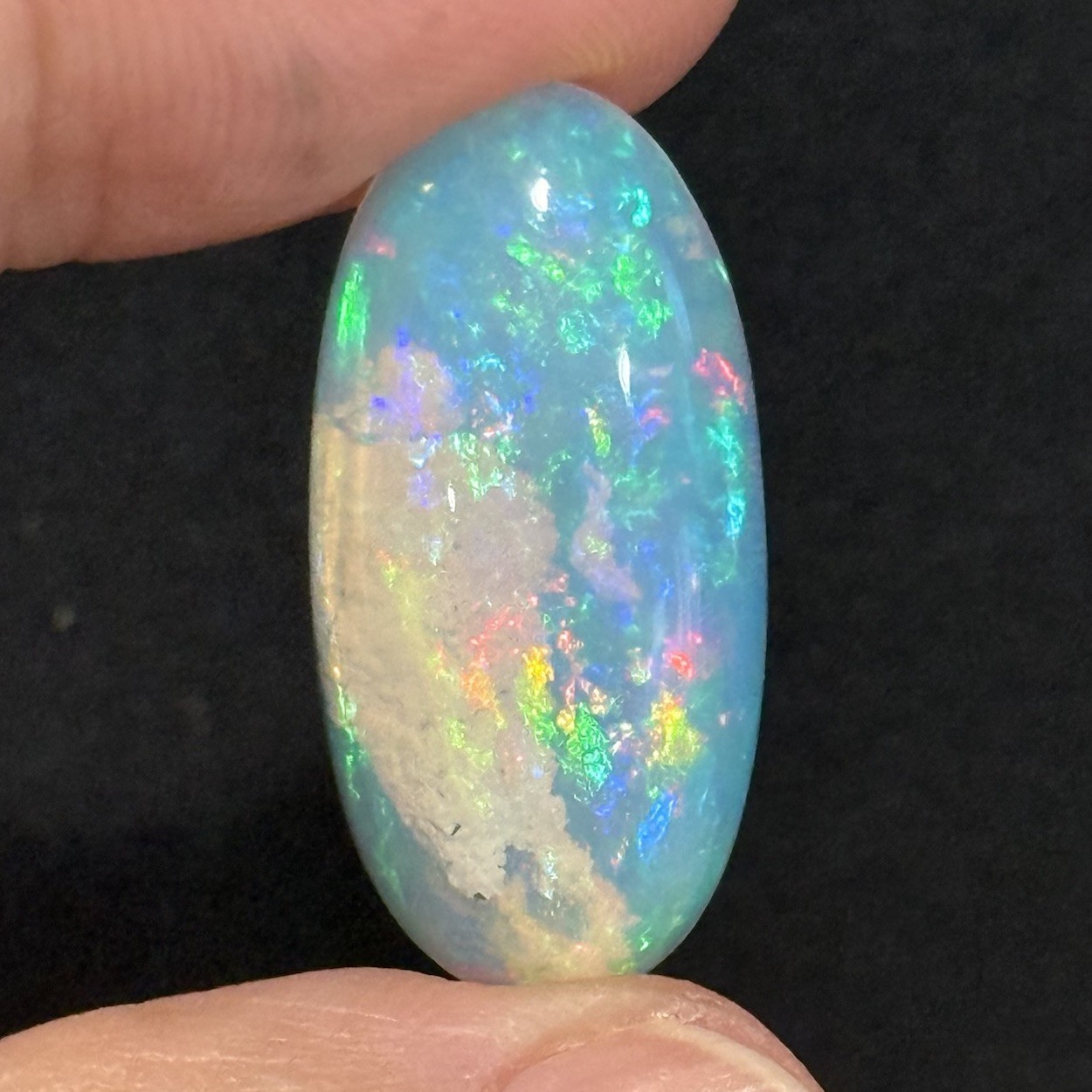 10.3ct 27×13.4×6.1mm Fine Galaxy Pin Fire Ethiopian Welo Opal Oval Cabochon