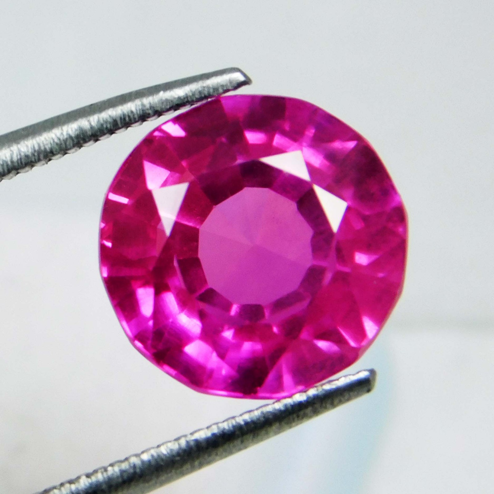Certified 7.60 Ct Natural Mogok Pink Tourmaline Round Cut Loose Gemstone