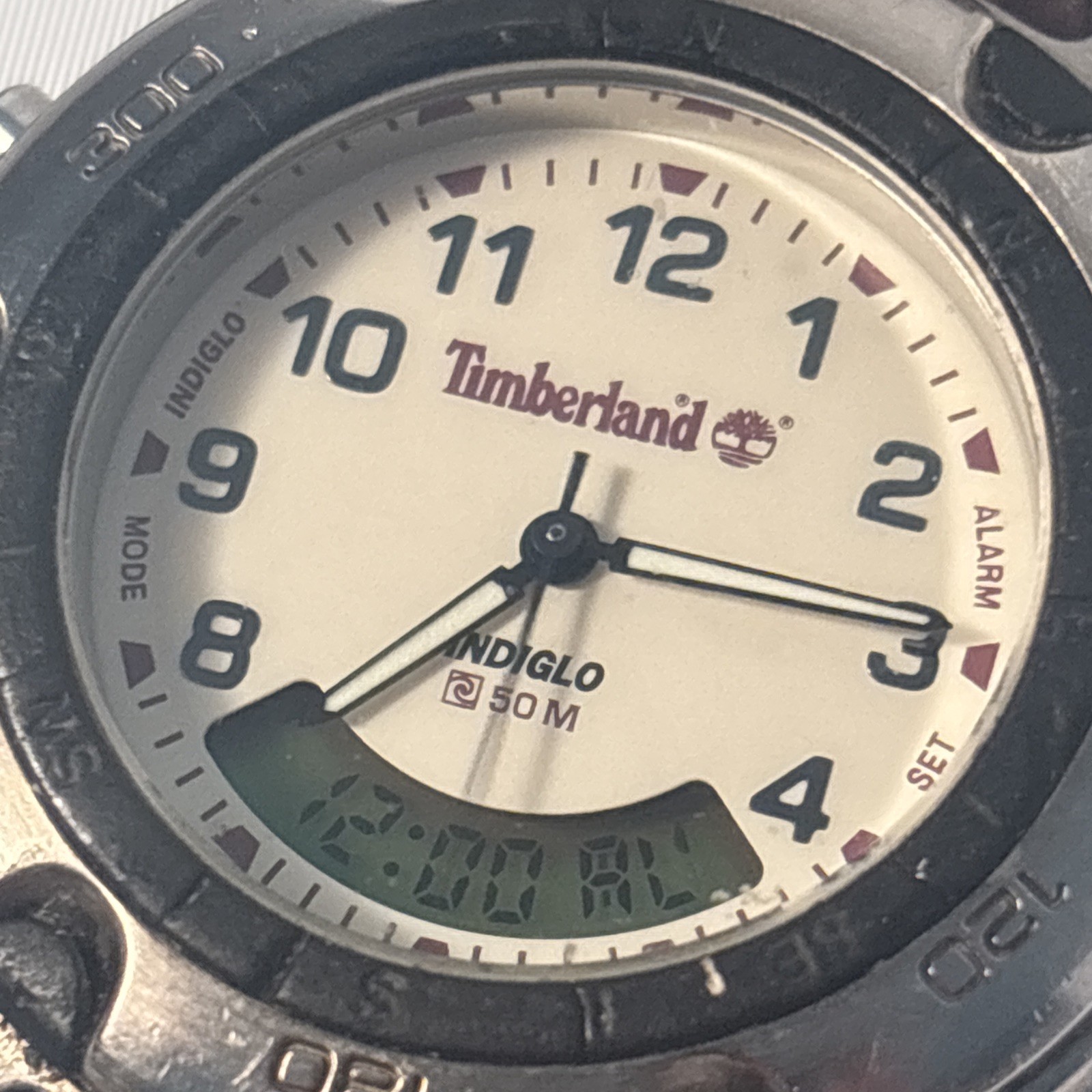 Vintage Timberland 11271G Ana-Digi Indiglo Field Watch New Battery Leather Band