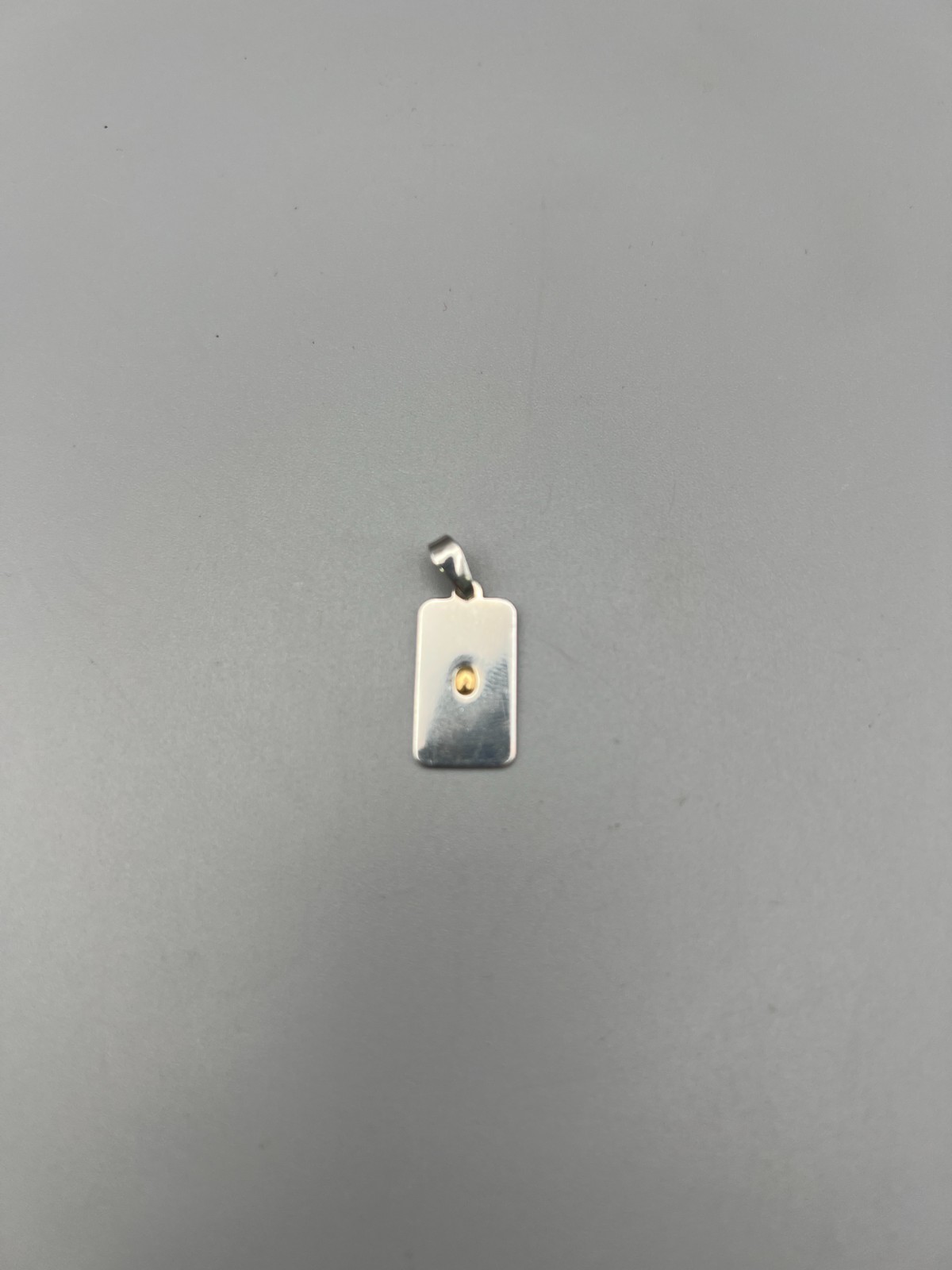 Genuine 925 Silver Pendant Rectangular Gold Inlay Mvx Hallmarked Minimalist