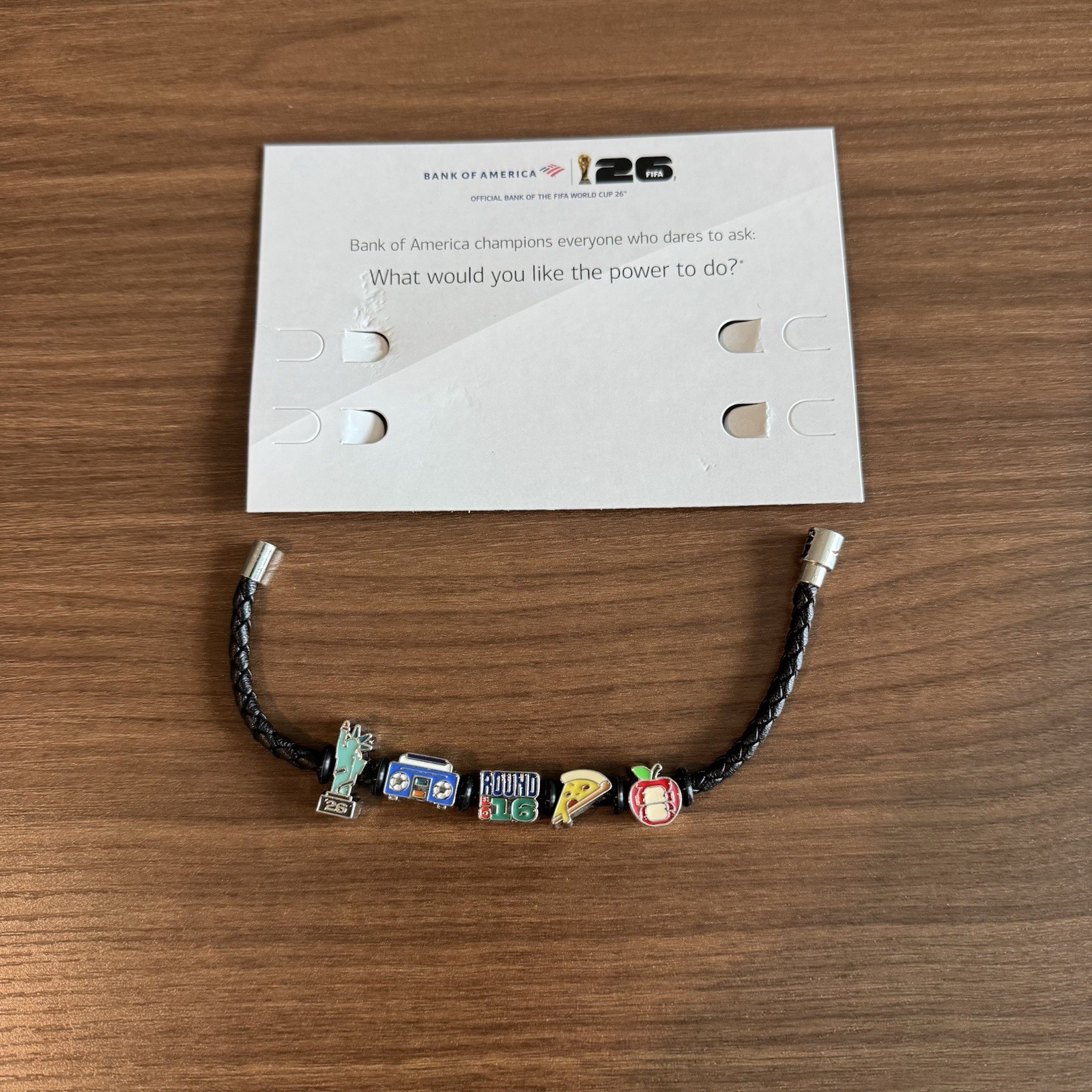 New 2026 FIFA World Cup Bank of America Charm Bracelet Sz S 8″ NJ NYC 07/05/26
