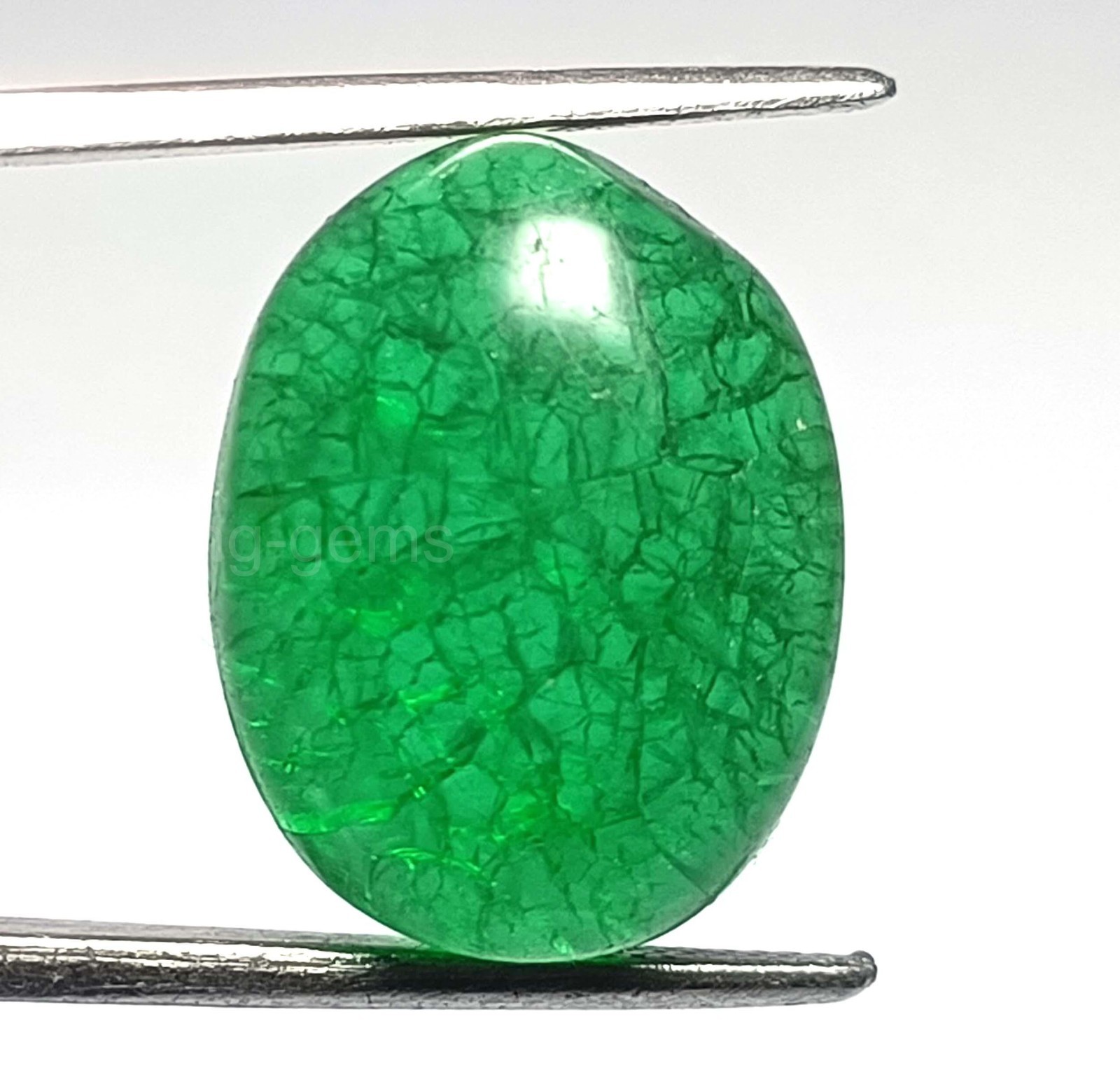 20.00 Ct Natural Green Emerald Cabochon Oval Cut Certified Loose Gemstone 5DOH