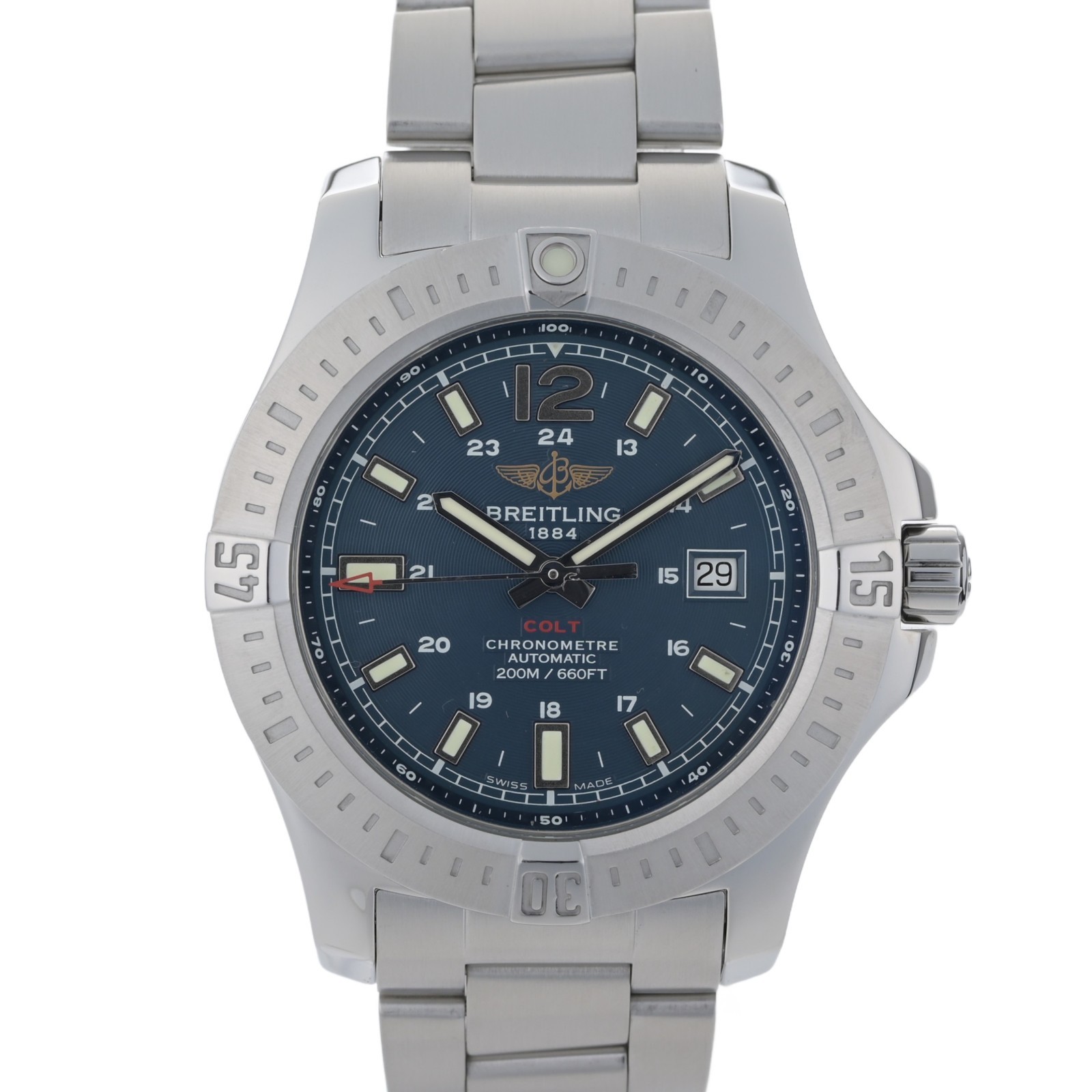 Breitling Colt 44 Date Automatic A17388 Blue Dial Steel Men’s Watch