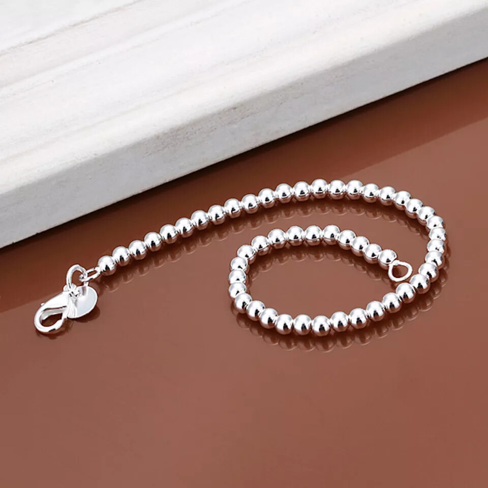 2× Silver Love Cuff Bead Ball Open Bangle Womens Jewelr Charm Bracelet Gift USA