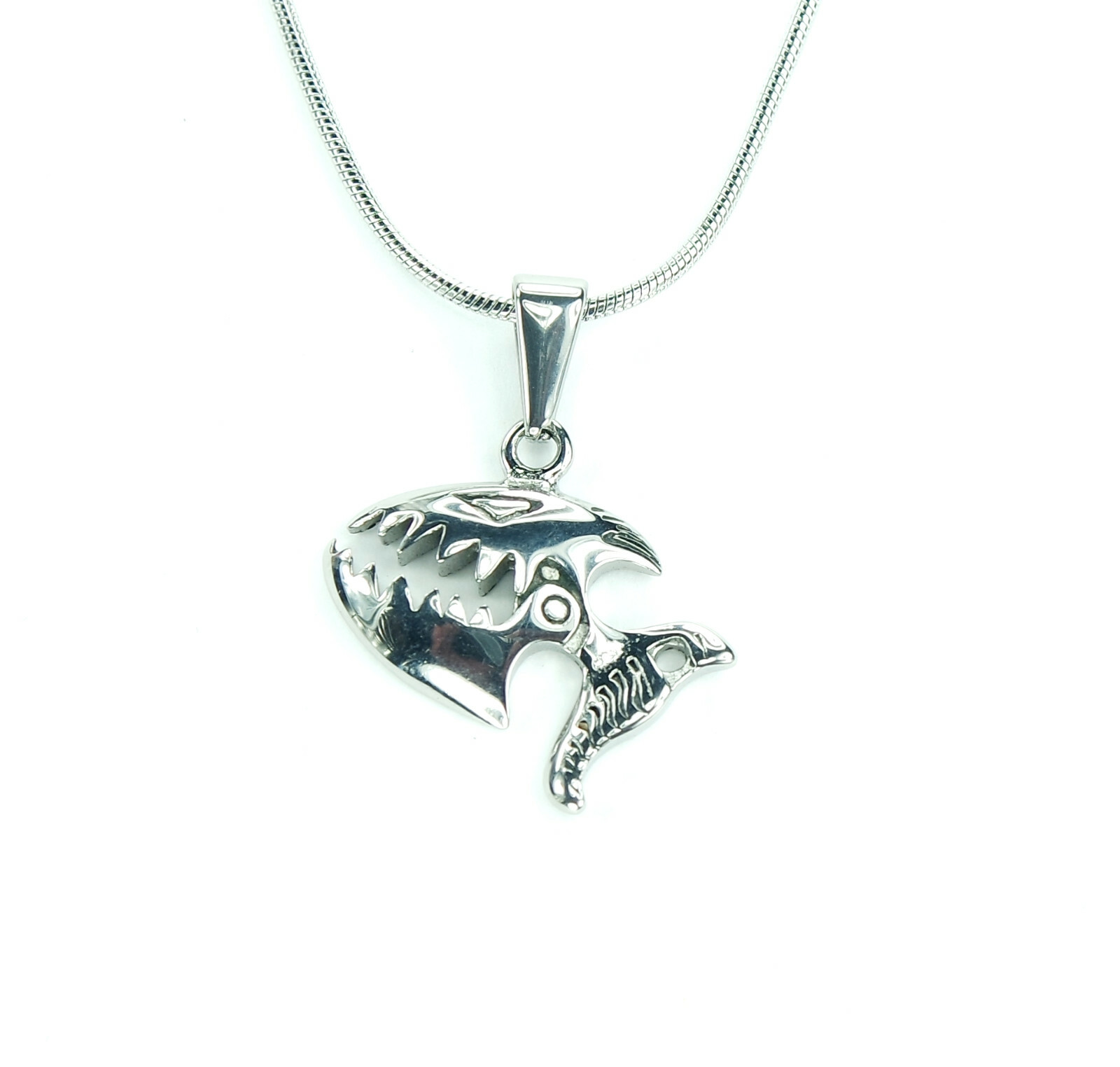Piranha Necklace, Pure 304 Stainless Steel, Strength Savagery Fertility Teamwork