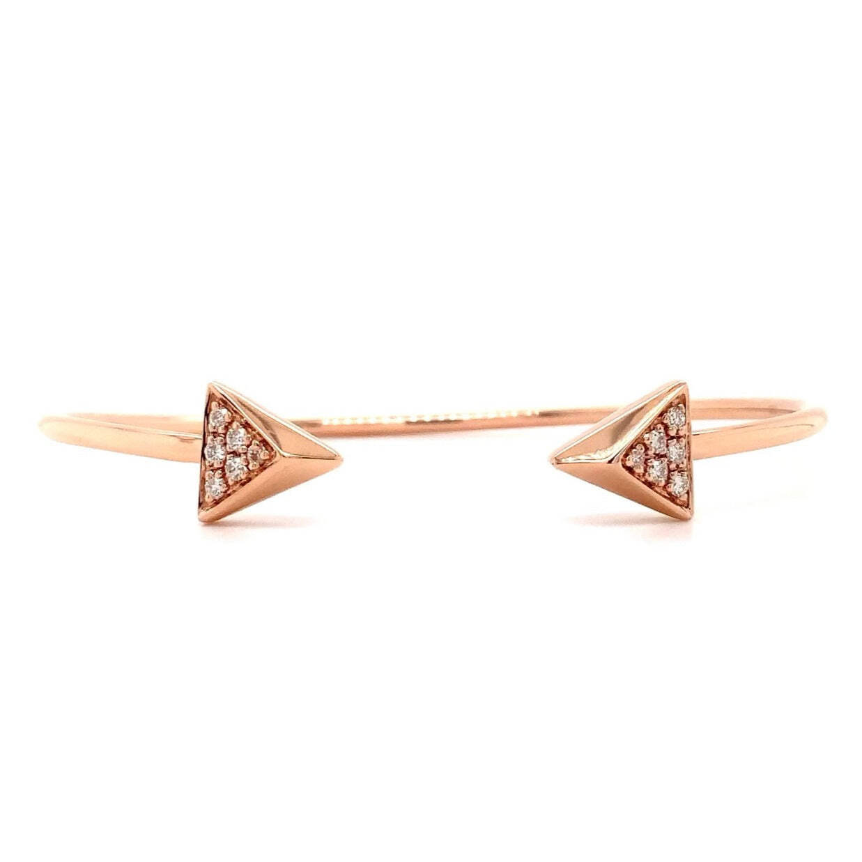 Open Wire Cuff Diamond 0.25 14 Karat Rose Gold