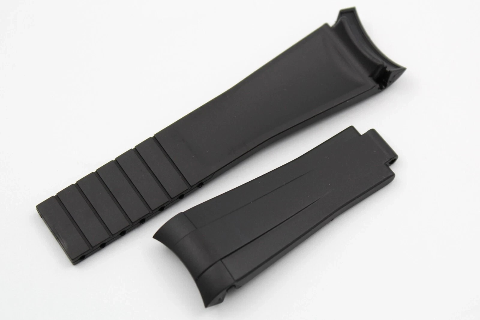Black TPU Silicone Strap 20/16mm Curved Strap Clasp Clasp Sports Watch New