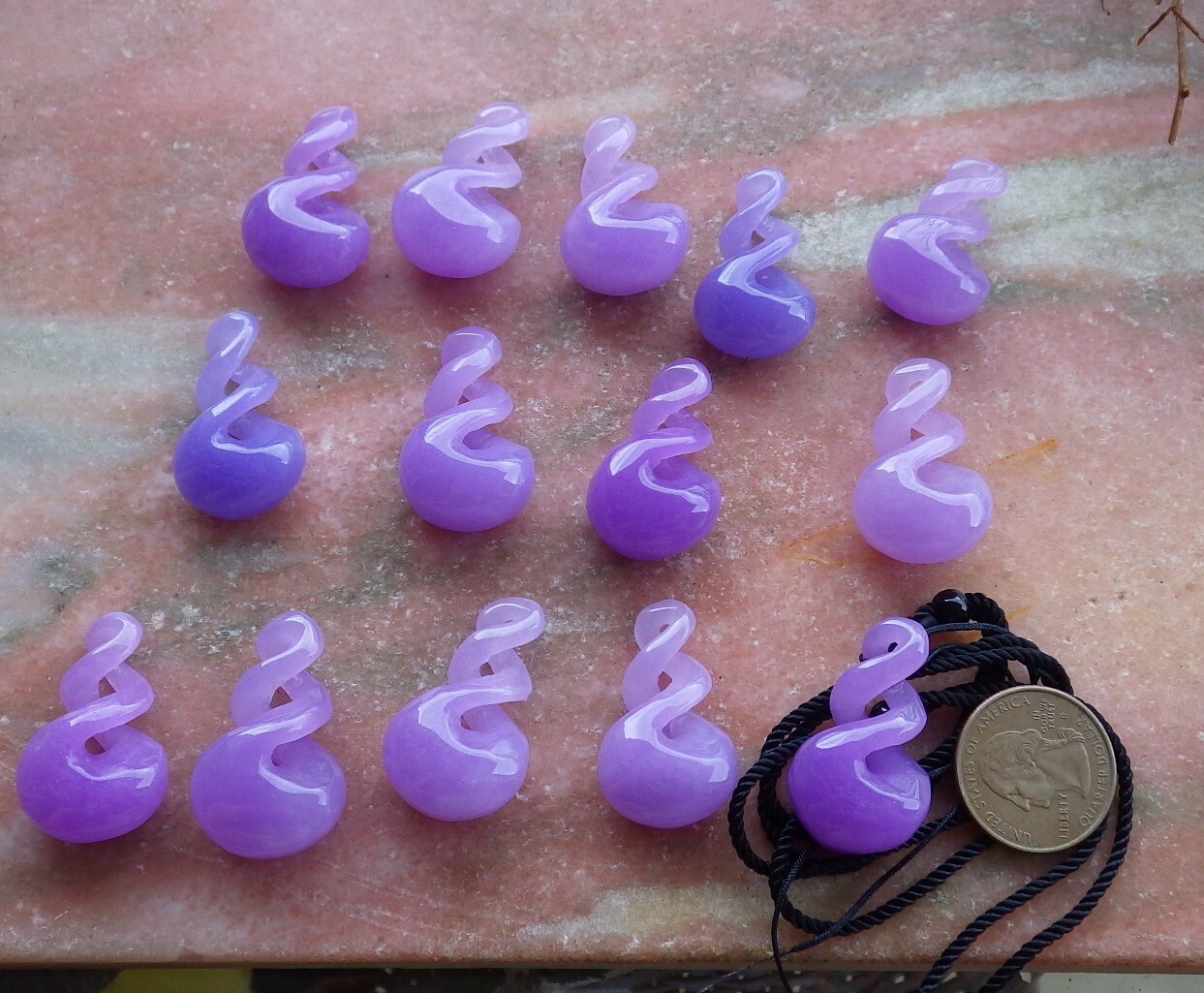1 piece CHINESE Lavender JADE PENDANT Circle *8* Knotted Knotte 平安扣 397442