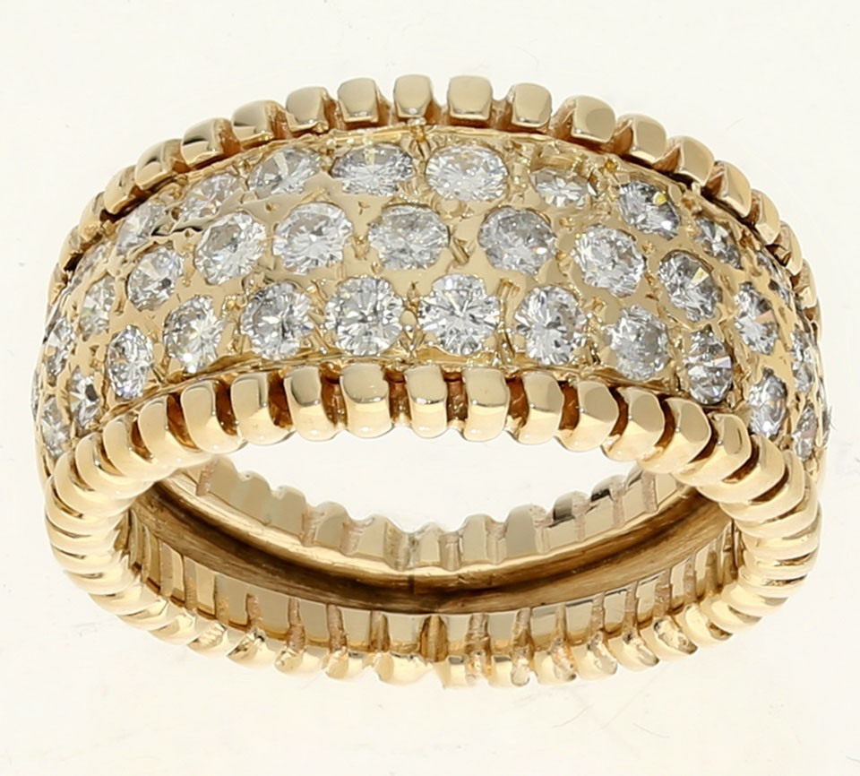 Natural Diamond Anniversary Wedding Band Ring 1.05CT 14K Yellow Gold 10.3MM Sz 5