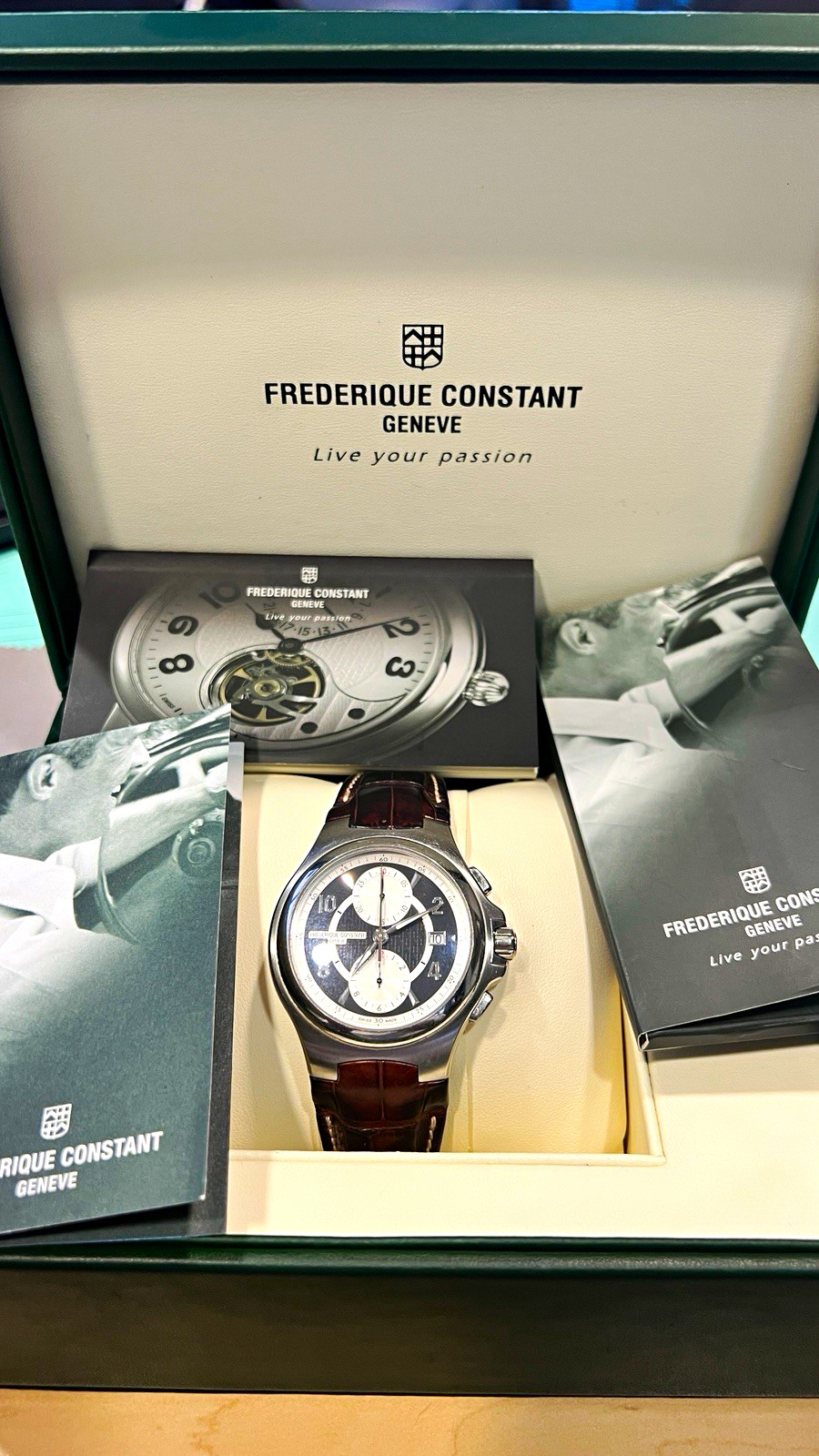 Frédérique Constant Highlife Chrono Auto 44mm Reverse Panda Ref# FC-393X4NH6