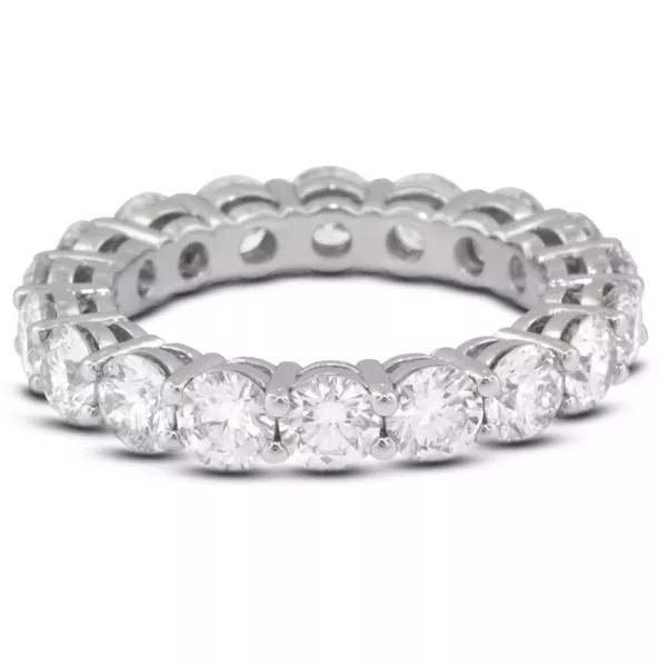 Eternity Wedding Ring Classic Solid 14K Gold 3.25 CT Round Natural Diamond H SI2