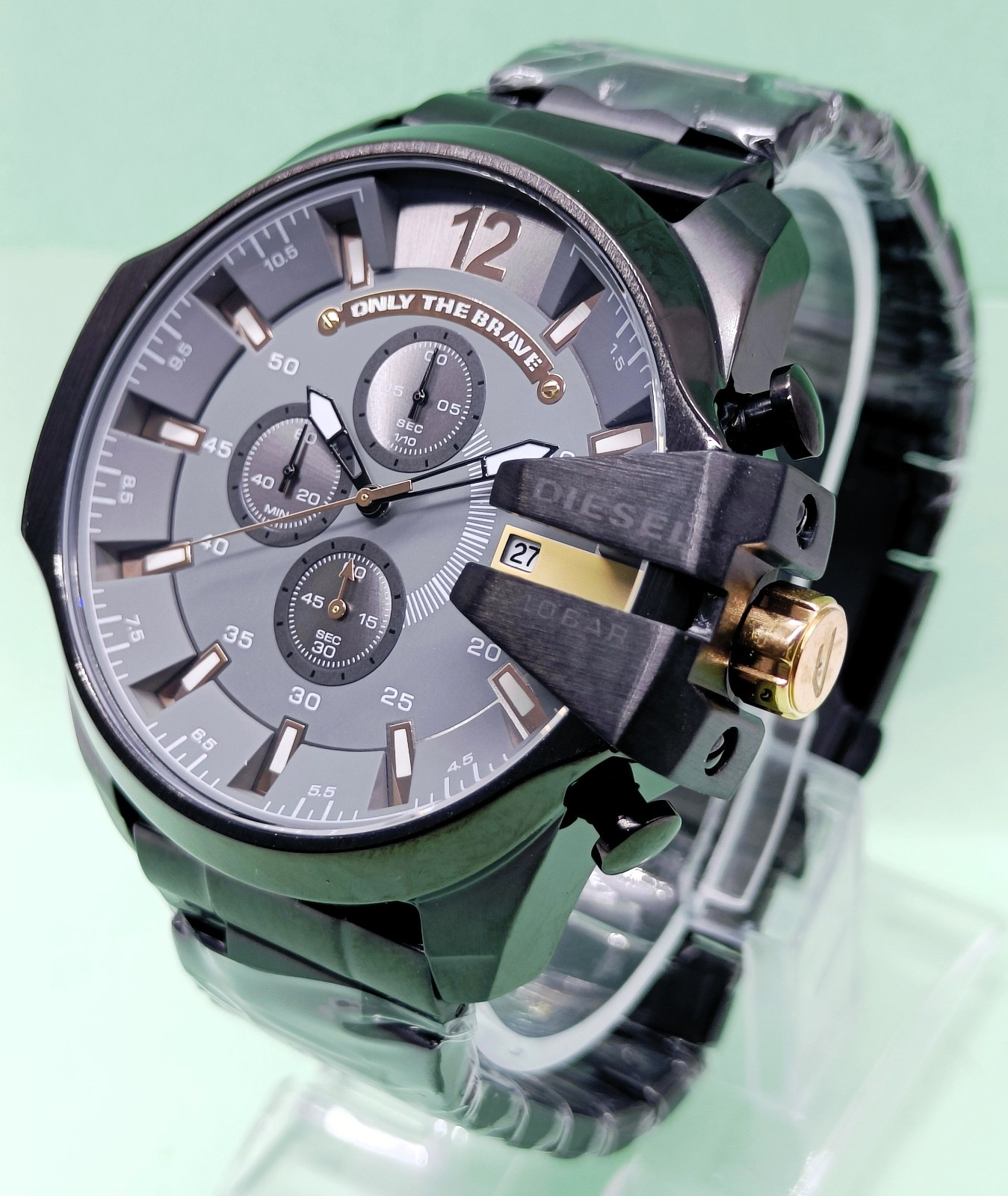 Awesome Diesel 10 Bar “ONLY THE BRAVE” Chronograph Quartz Men’s Wrist Watch